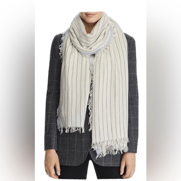 RAG & BONE Nassau Scarf, Ivory/Black stripe - Picture 1 of 3